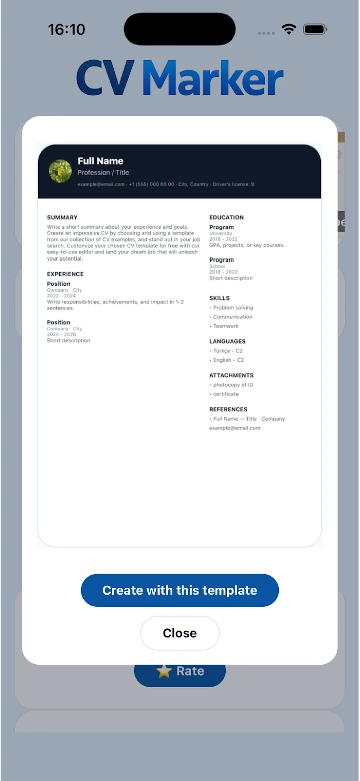 CV Marker — 6