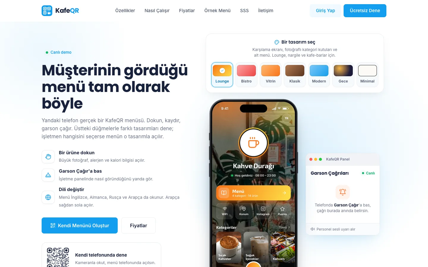 KafeQR QR Menu Platform